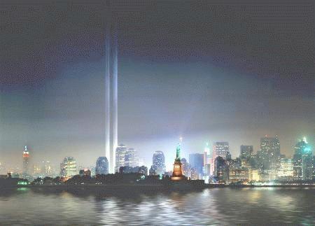 WTC Memorial Lights - march 2002